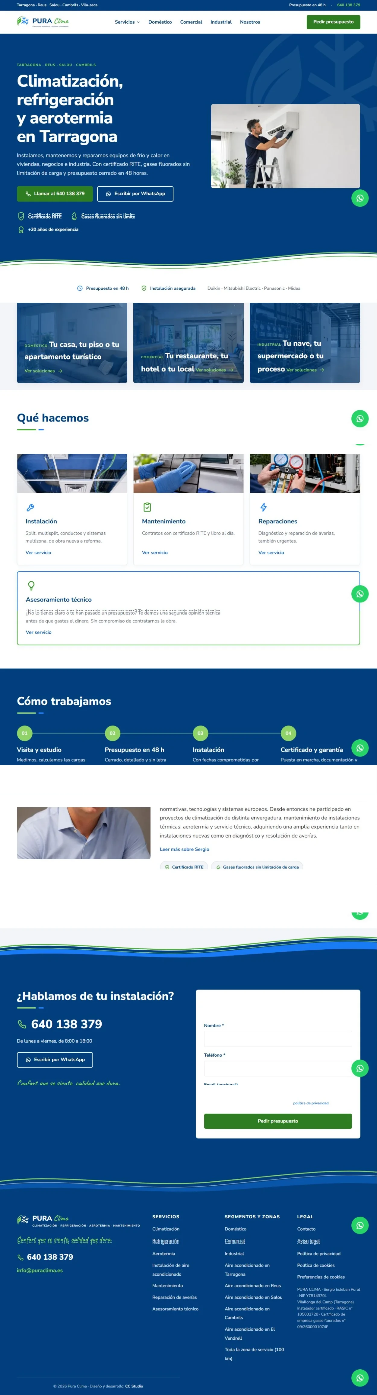 Diseño web de Pura Clima